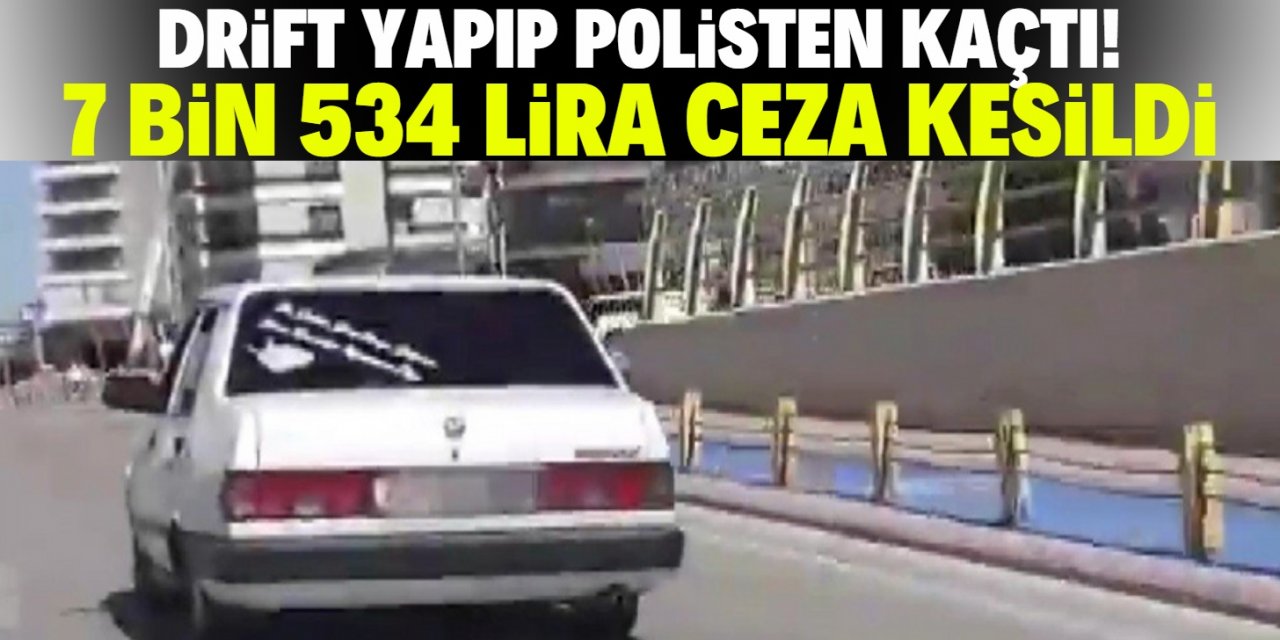 Konya'da drift yapıp polisten kaçtı! Ehliyetine el konuldu!