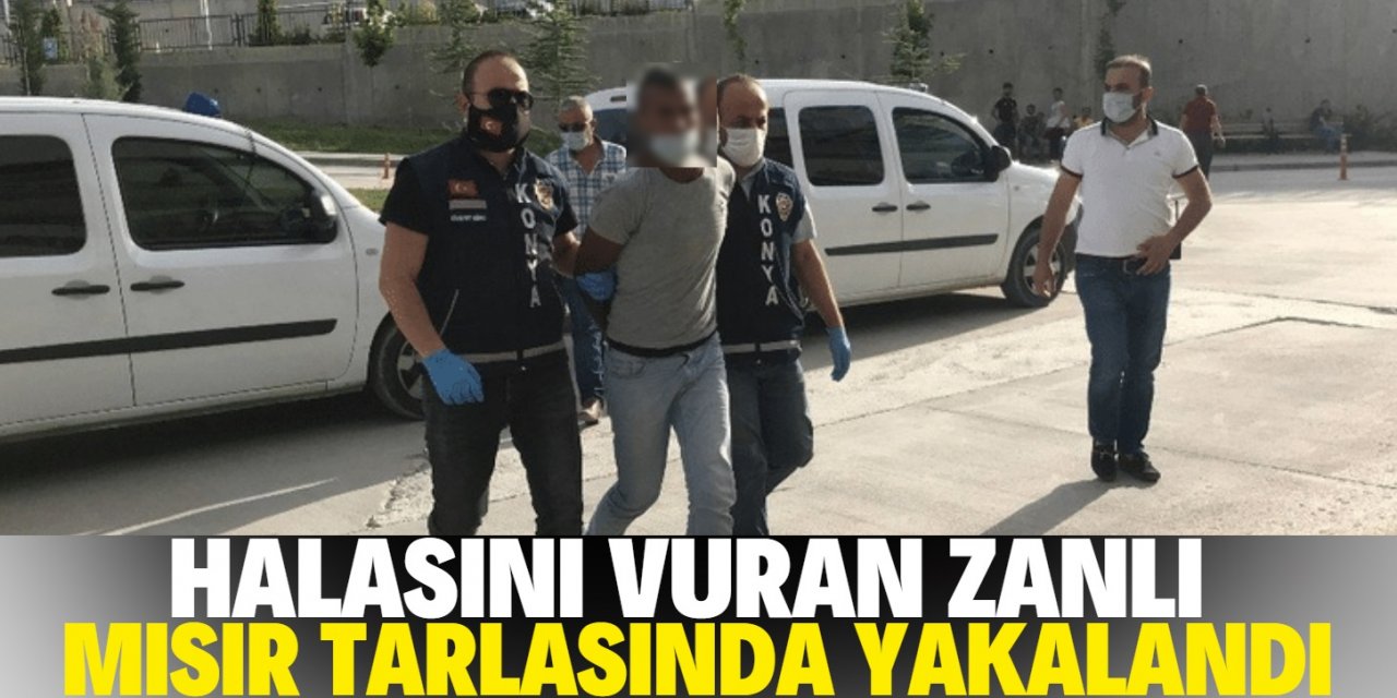 Konya'da halasını başından vuran şüpheli mısır tarlasında yakalandı