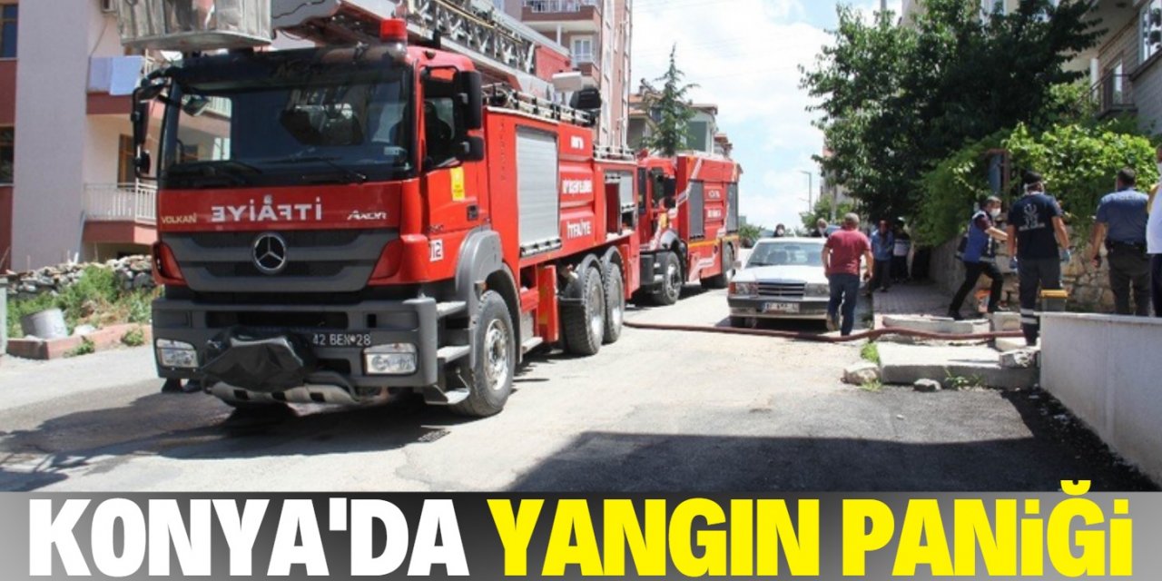Konya’da bir evde çıkan yangın paniğe neden oldu