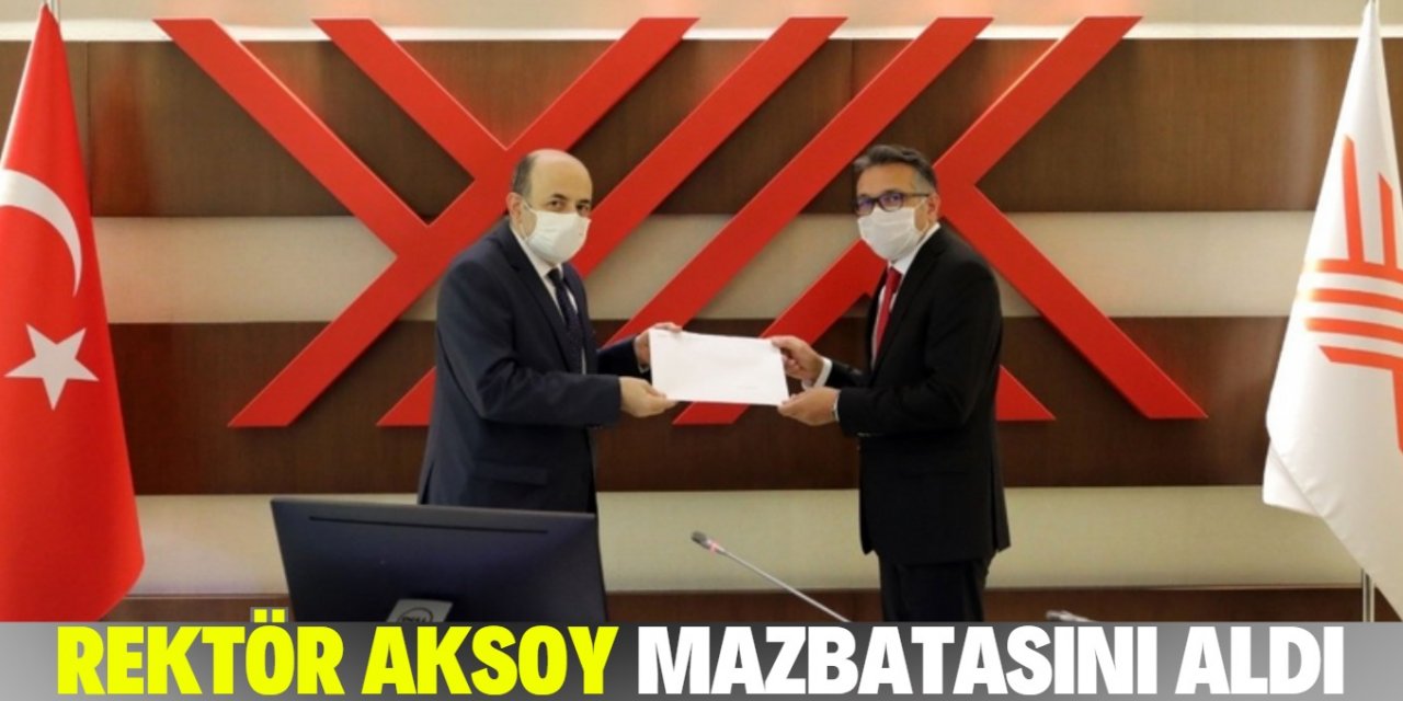 Rektör Metin Aksoy mazbatasını YÖK Başkanı Saraç’tan aldı