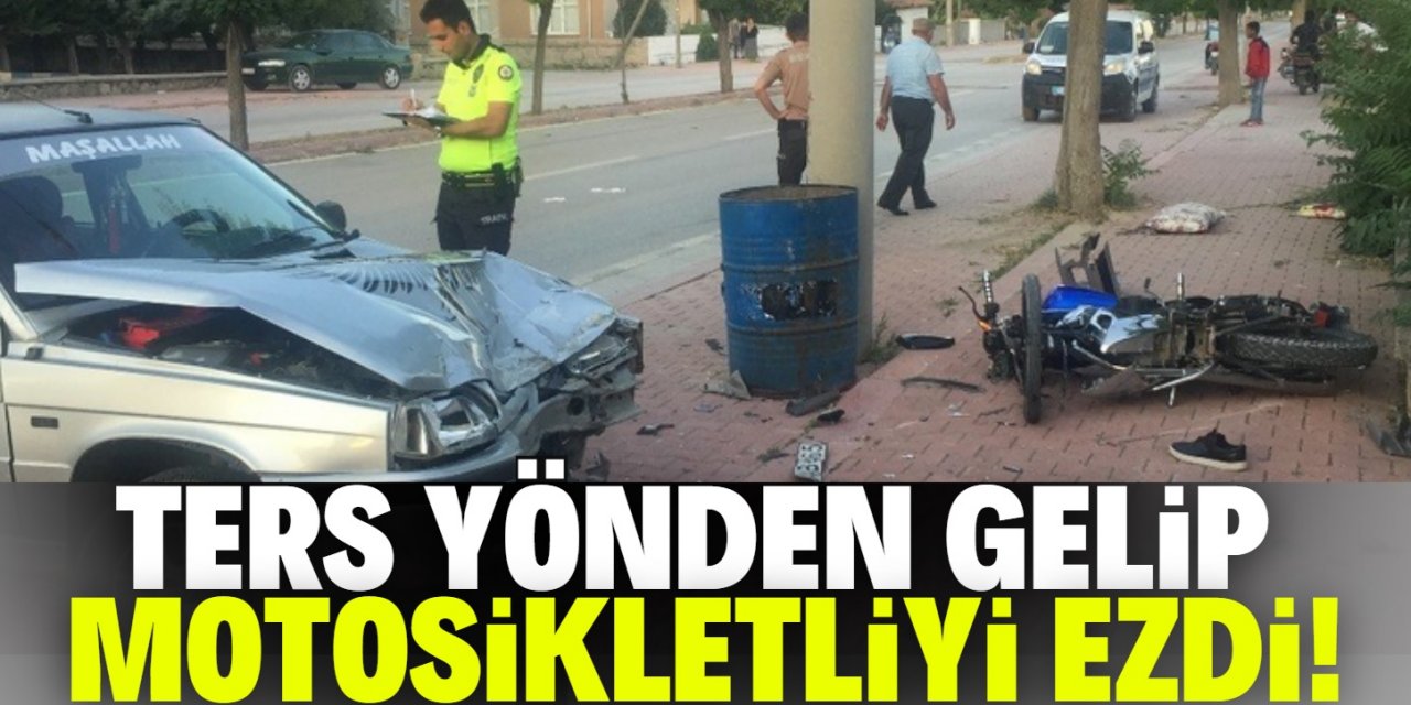 Konya'da ters yönden gelen otomobil motosikletle çarpıştı: 1 ölü