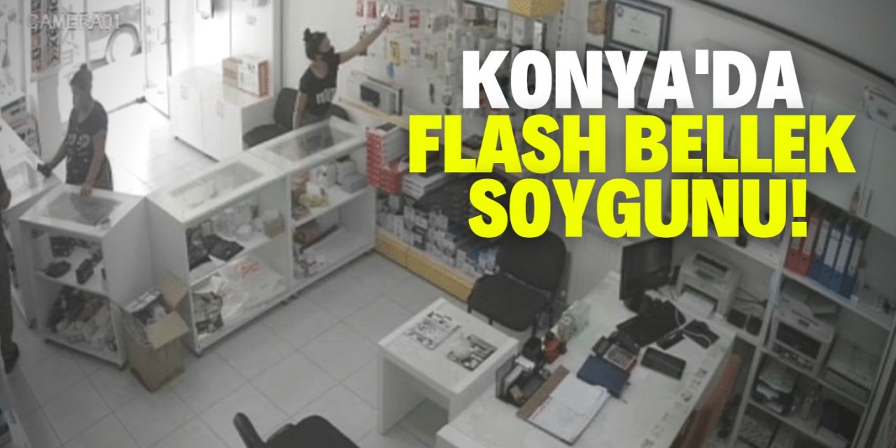 Konya’da flash bellek hırsızlığı kameraya yansıdı!