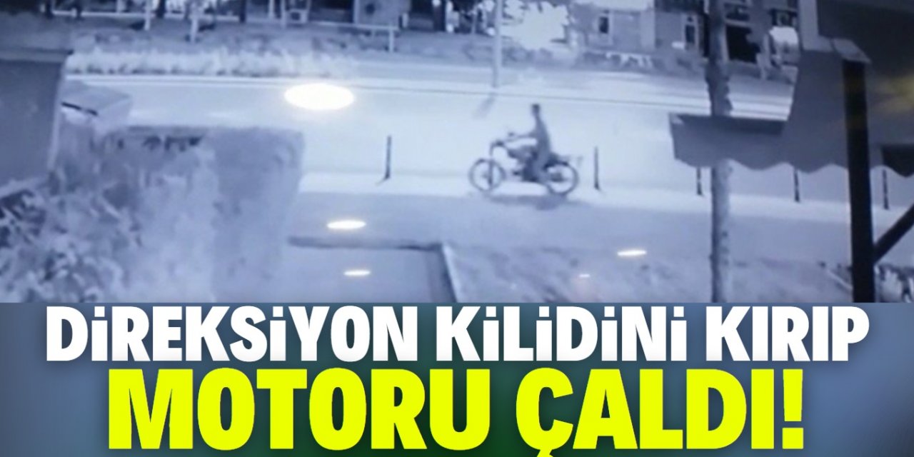 Konya'da motosiklet hırsızı kameraya yakalandı