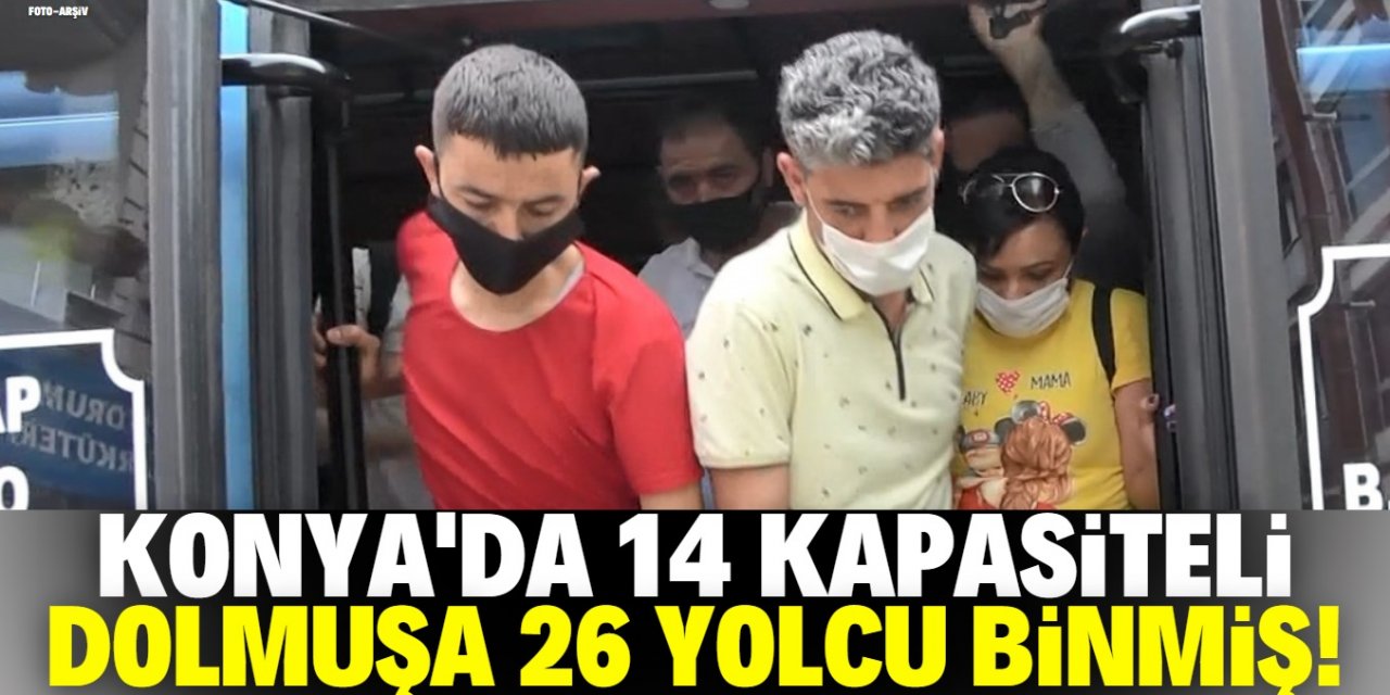 Konya’da pes dedirten olay! 14 kişilik minibüsten 26 kişi çıktı