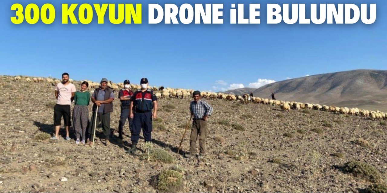 Konya'da kaybolan 300 koyunluk sürüyü jandarma drone ile bulundu