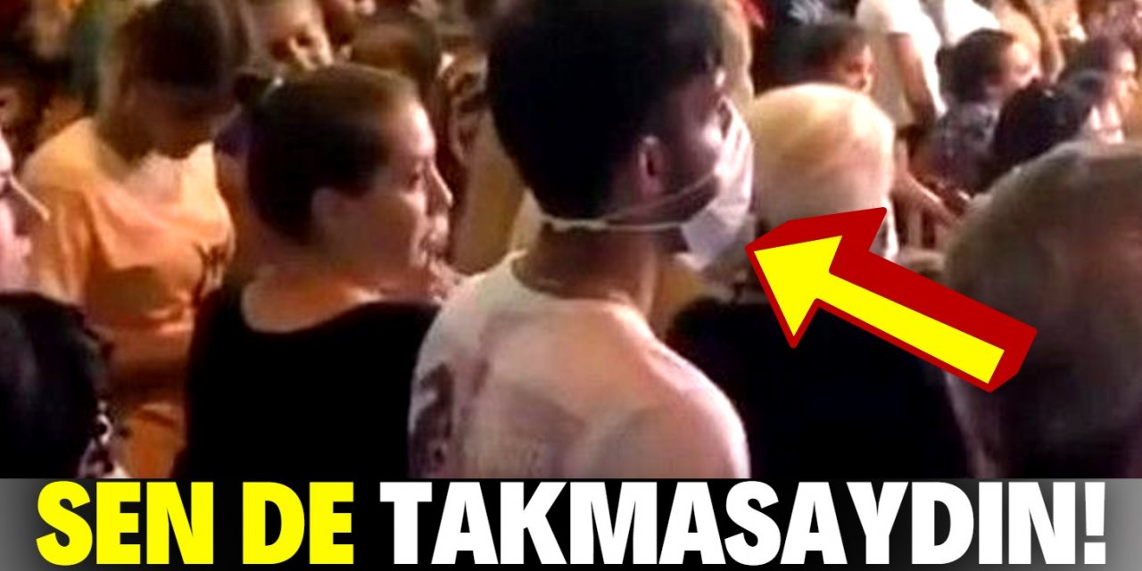 Düğünde sadece 1 kişi maske taktı!