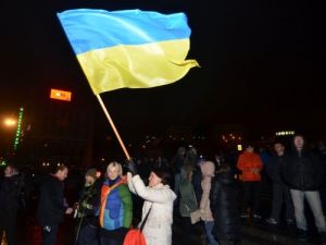 Ab Yanlısı Ukraynalılar Sabaha Kadar Eylem Yaptı