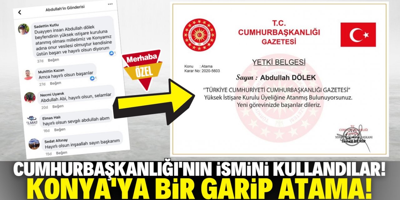 Cumhurbaşkanlığı forsuyla gazete kurup Konyalı ismi yönetime aldılar!