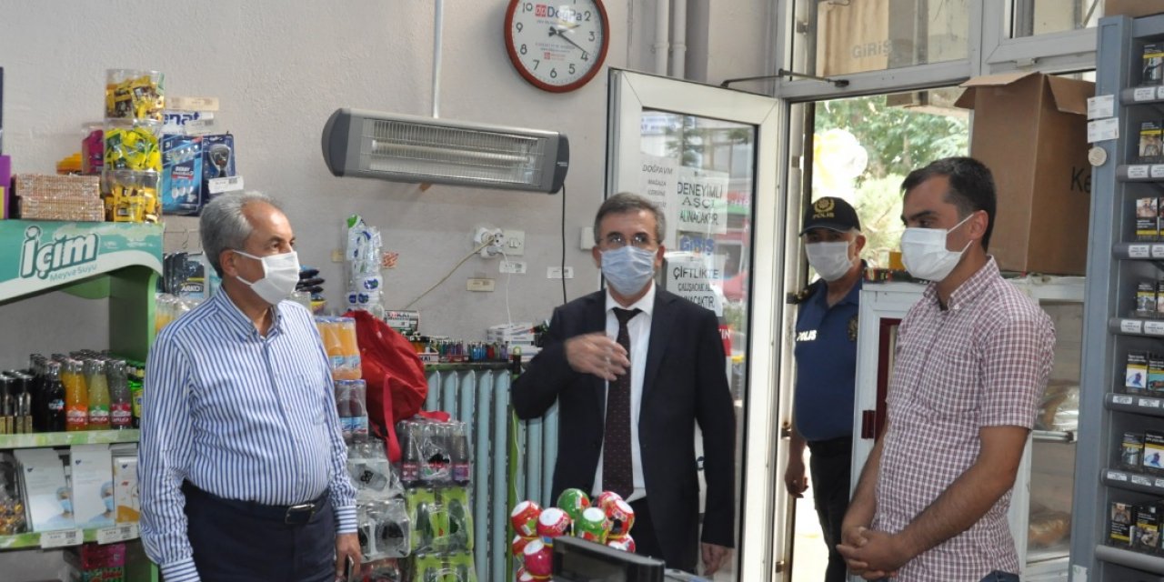 Akşehir'de maske denetimi yapıldı