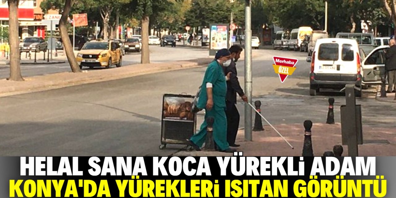 Görme engelli simitçiye elini uzatan sağlıkçı herkesin takdirini kazandı