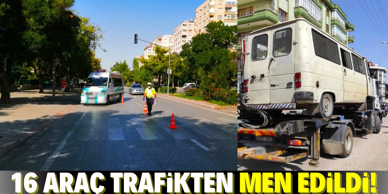 Konya'da trafik denetimlerinde sürücülere 324 bin lira ceza