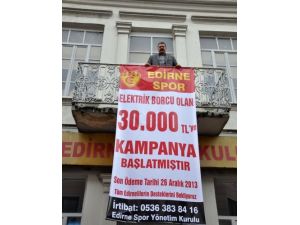 Edirnespor Kulübü, Elektrik Borcunu Ödemek İçin Kampanya Başlattı