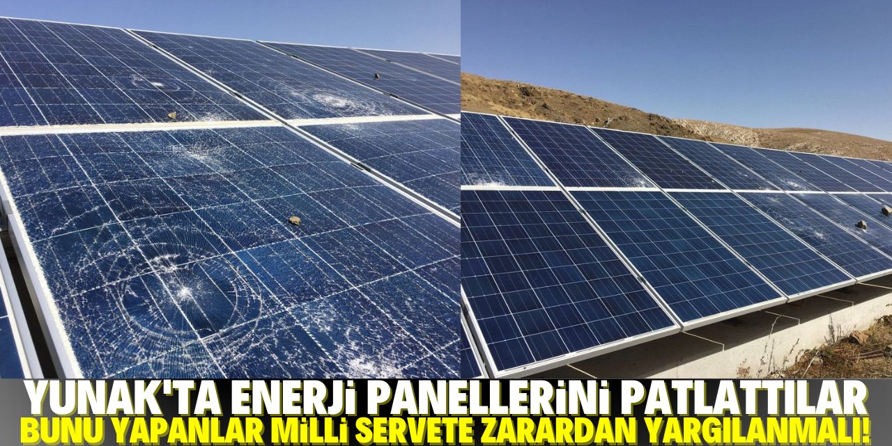 Konya'nın Yunak ilçesinde enerji panellerini taşla patlattılar!