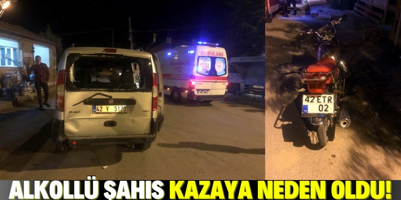 Konya'da motosiklet hafif ticari araca arkadan çarptı: 2 yaralı