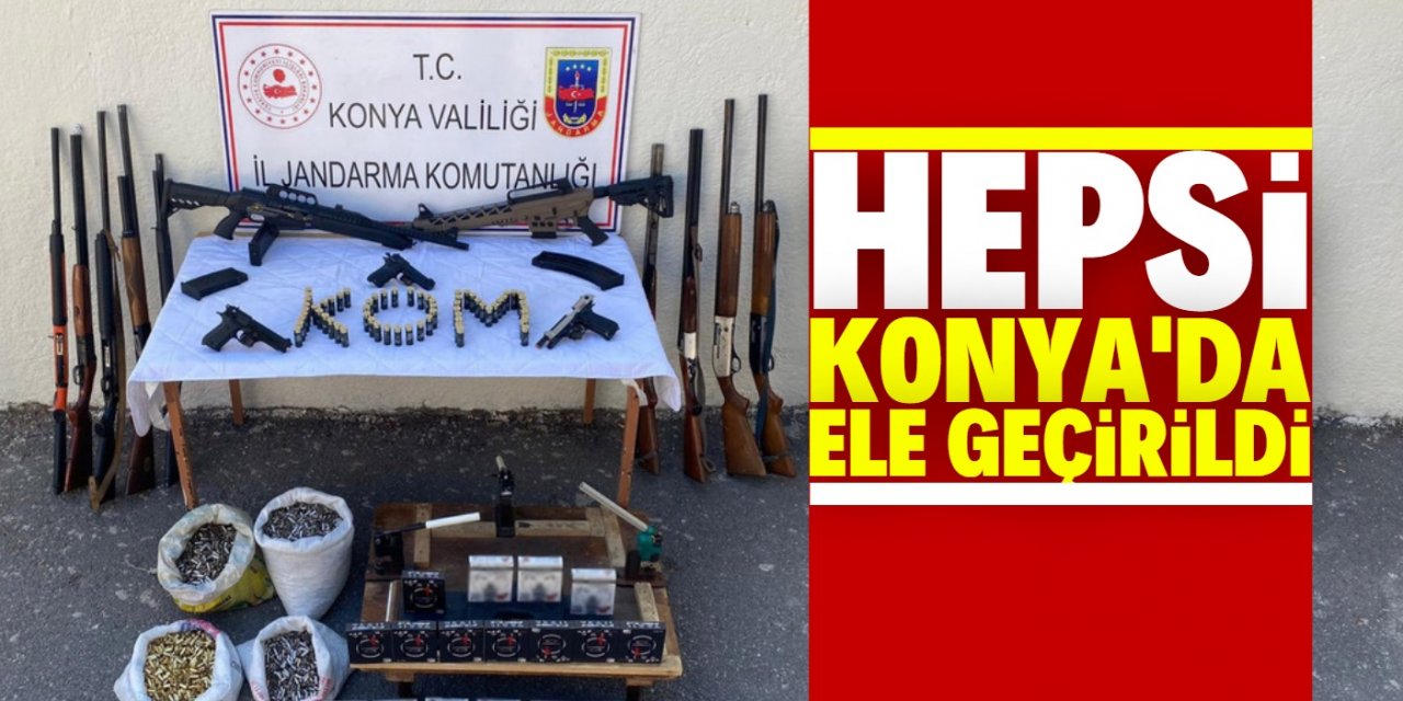 Konya'da 11 ruhsatsız av tüfeği ele geçirildi