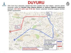 İzmir'de İnönü Caddesi’nde Bir Günlük Güzergâh Değişikliği