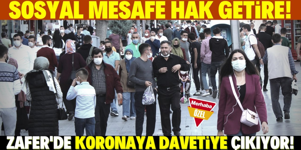 Konya'da maske var sosyal mesafe yok!