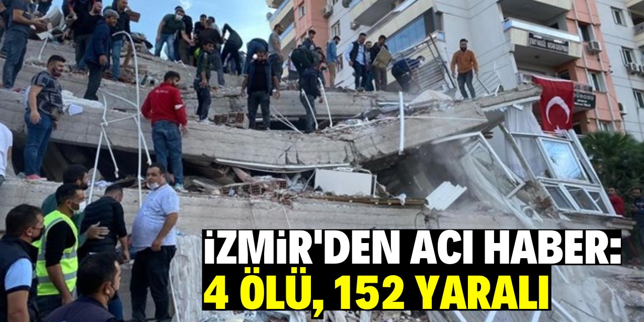 İzmir’deki depremde ilk belirlemelere göre 4 kişi hayatını kaybetti!