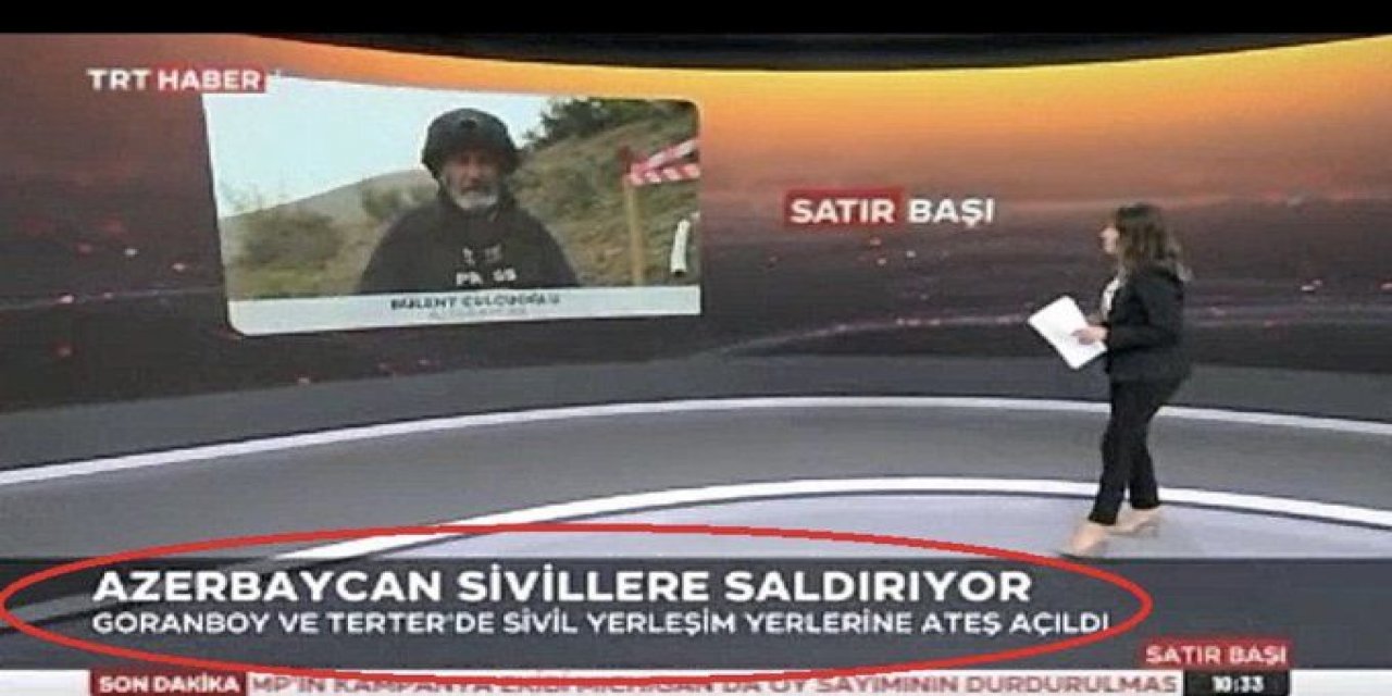 TRT Haber'den tepki çeken KJ hatası: Azerbaycan sivillere saldırıyor