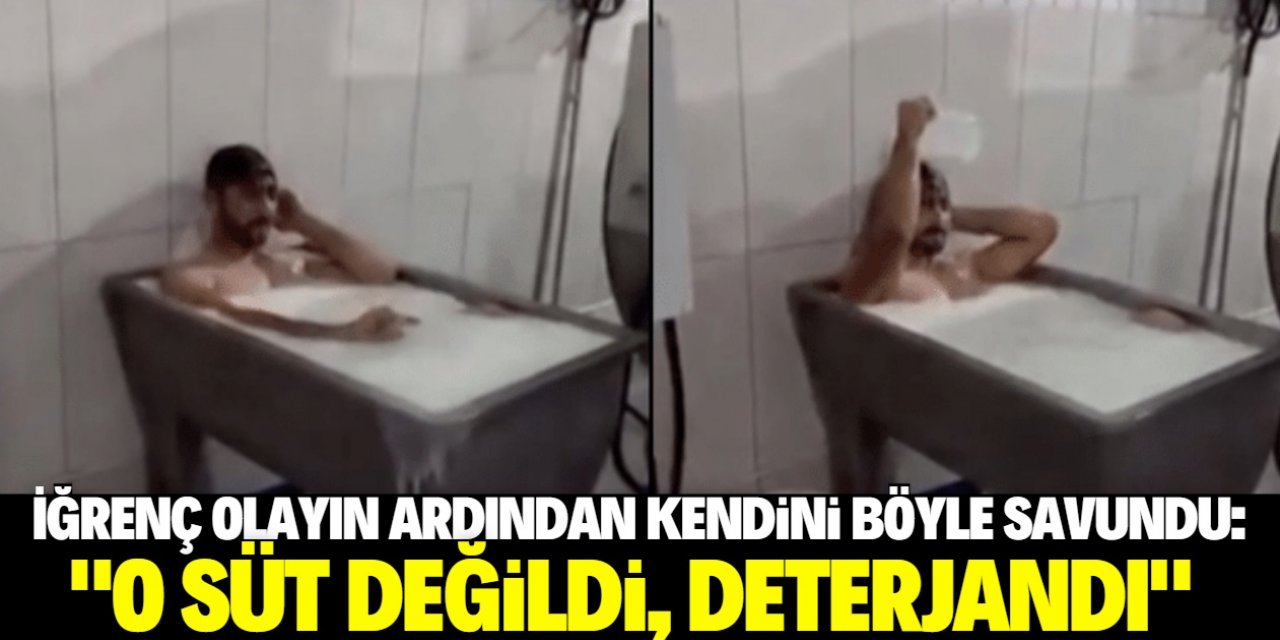 Süt banyosu yapan kişiden ilginç savunma: "O süt değildi, deterjandı”