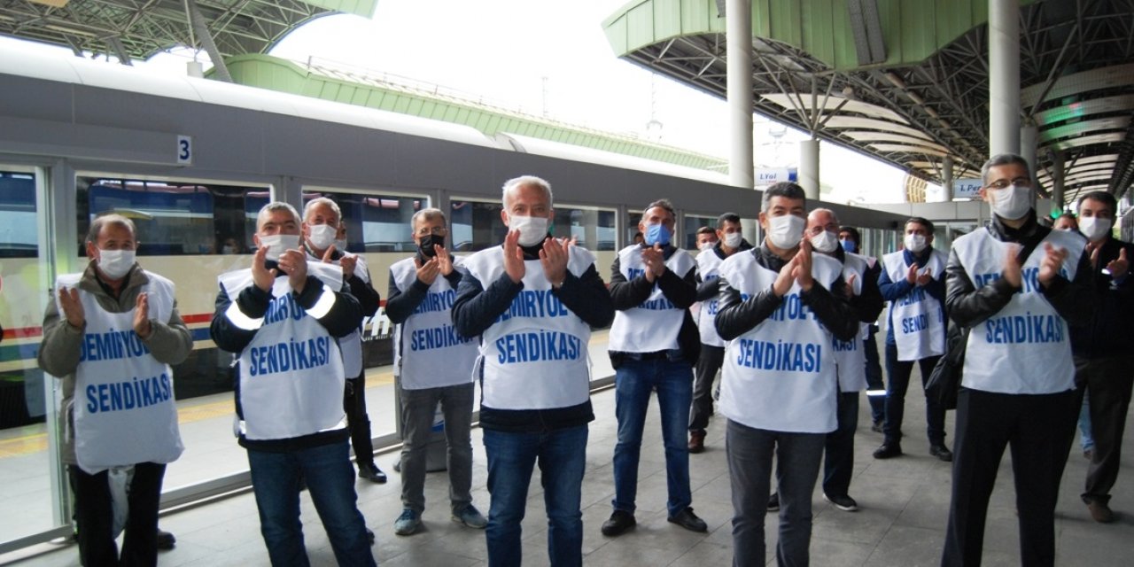 Demiryol-İş Konya’dan alkışlı protesto