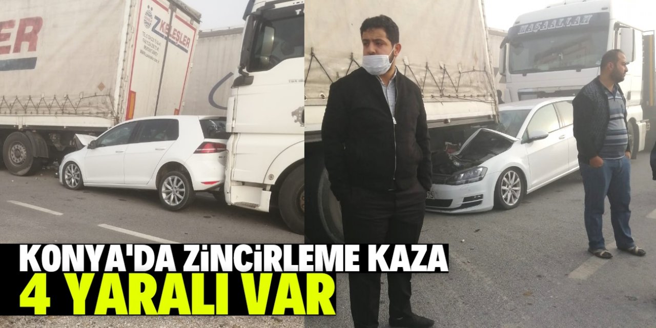 Konya'da zincirleme trafik kazası: 4 yaralı