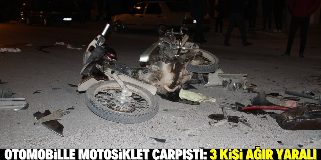 Beyşehir'de otomobille motosiklet çarpıştı: 3 kişi ağır yaralandı