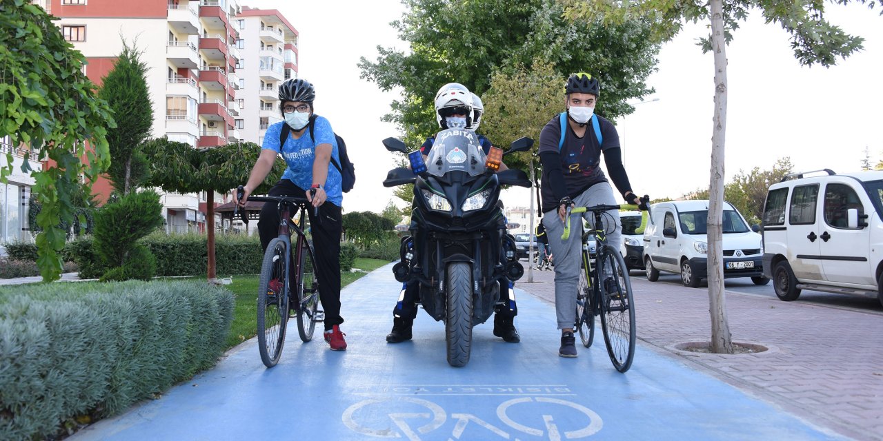 Konya'da "Bisiklet Yolu Kontrol Zabıtası" görevde