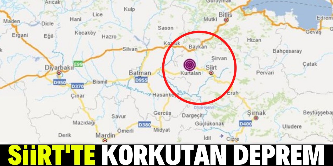 Siirt Kurtalan'da 5 büyüklüğünde deprem