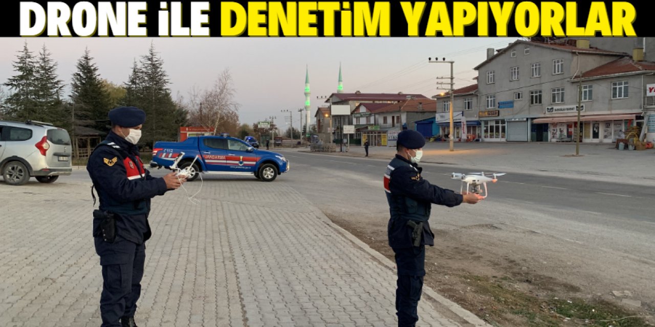 Bozkır'da jandarma ekipleri, drone ile denetim yapıyor