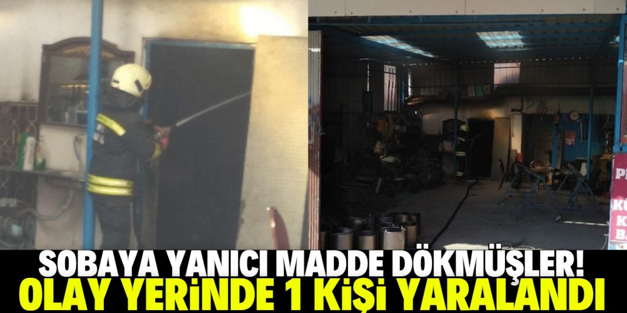 Konya'da sobaya dökülen yanıcı madde parlamaya neden oldu: 1 yaralı