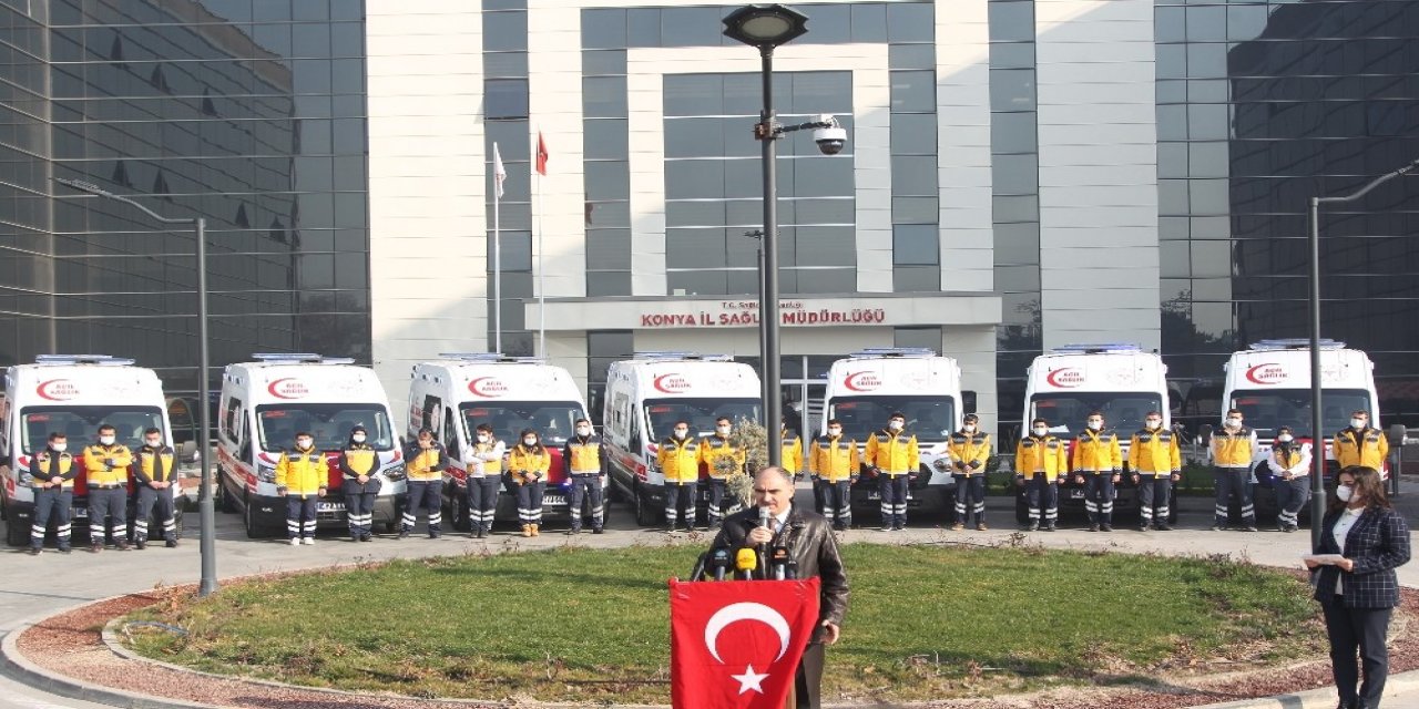 Konya İl Sağlık Müdürlüğüne 14 yeni ambulans tahsis edildi