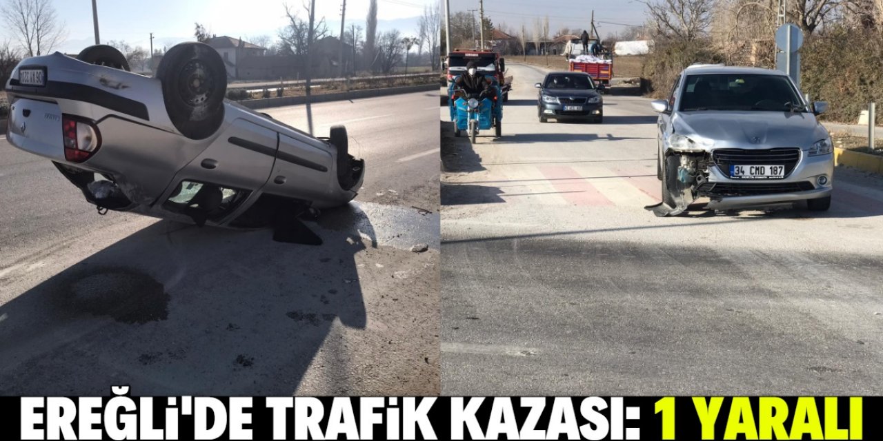 Ereğli'de otomobiller çarpıştı: 1 yaralı