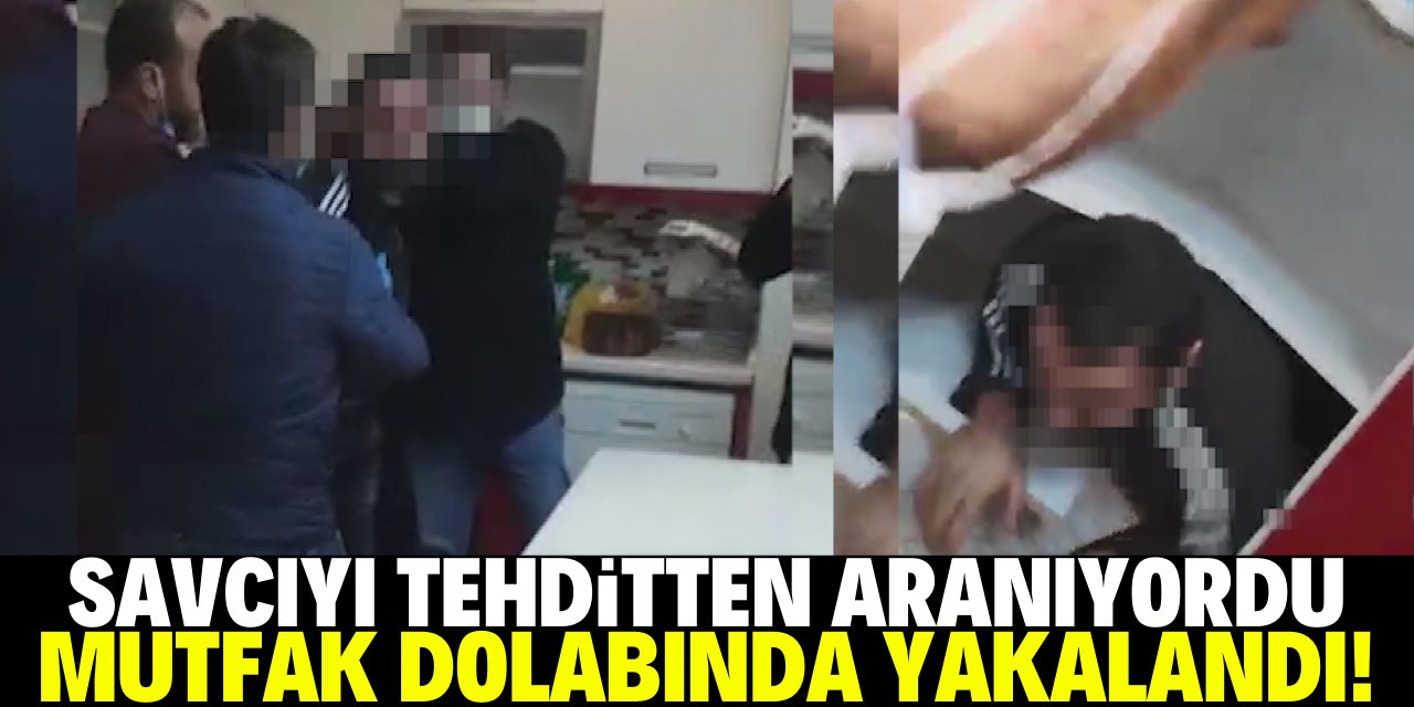 Konya'da savcıyı tehditten aranan eski gardiyan saklandığı mutfak dolabında yakalandı