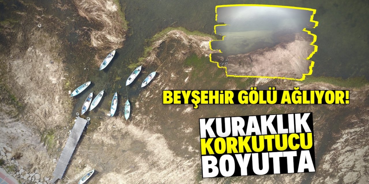 Suyu 50 metre çekilen Beyşehir Gölü'nde kuraklık alarmı