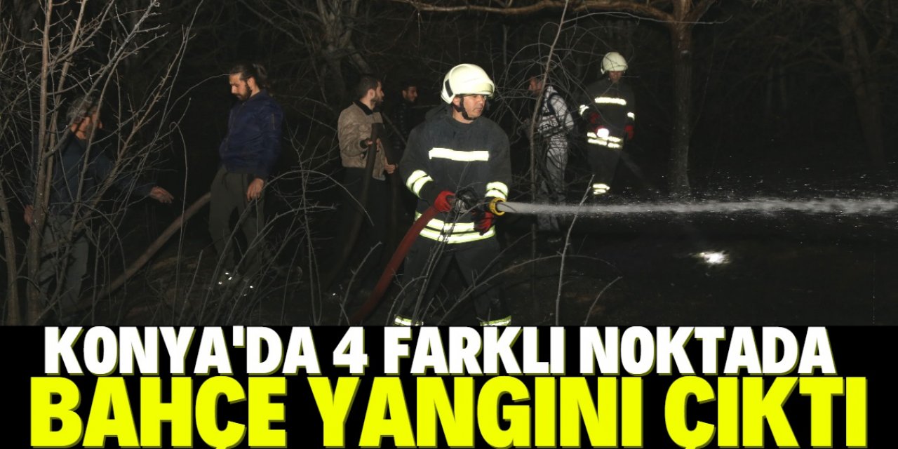 Konya'da 4 noktada örtü ve bahçe yangını