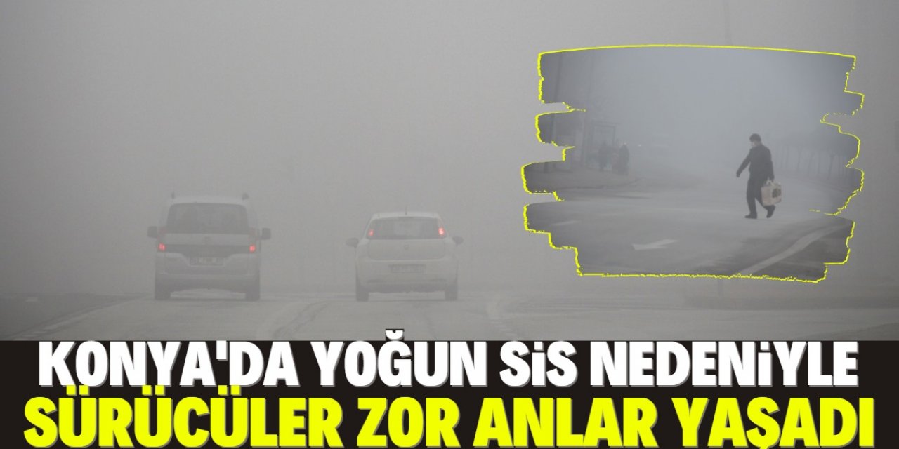 Konya'da yoğun sis hayatı olumsuz etkiledi
