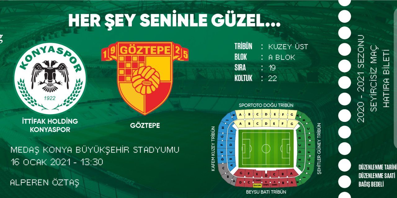 Konyaspor'dan "hatıra bilet" kampanyası