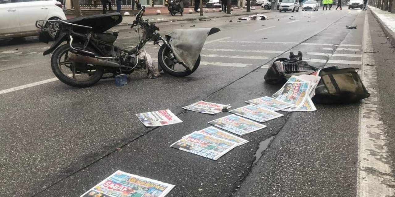 Konya’da otomobil, motosiklete çarptı: Gazete dağıtıcısı hayatını kaybetti