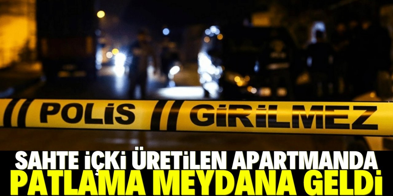 Konya'da sahte içki üretilen apartmanda meydana gelen patlamada 1 kişi yaralandı