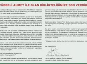 'Cübbeli Ahmet ile olan birlikteliğimize son verdik'