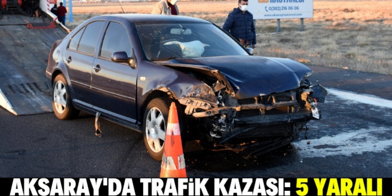 Aksaray'da otomobille TIR çarpıştı: 5 yaralı