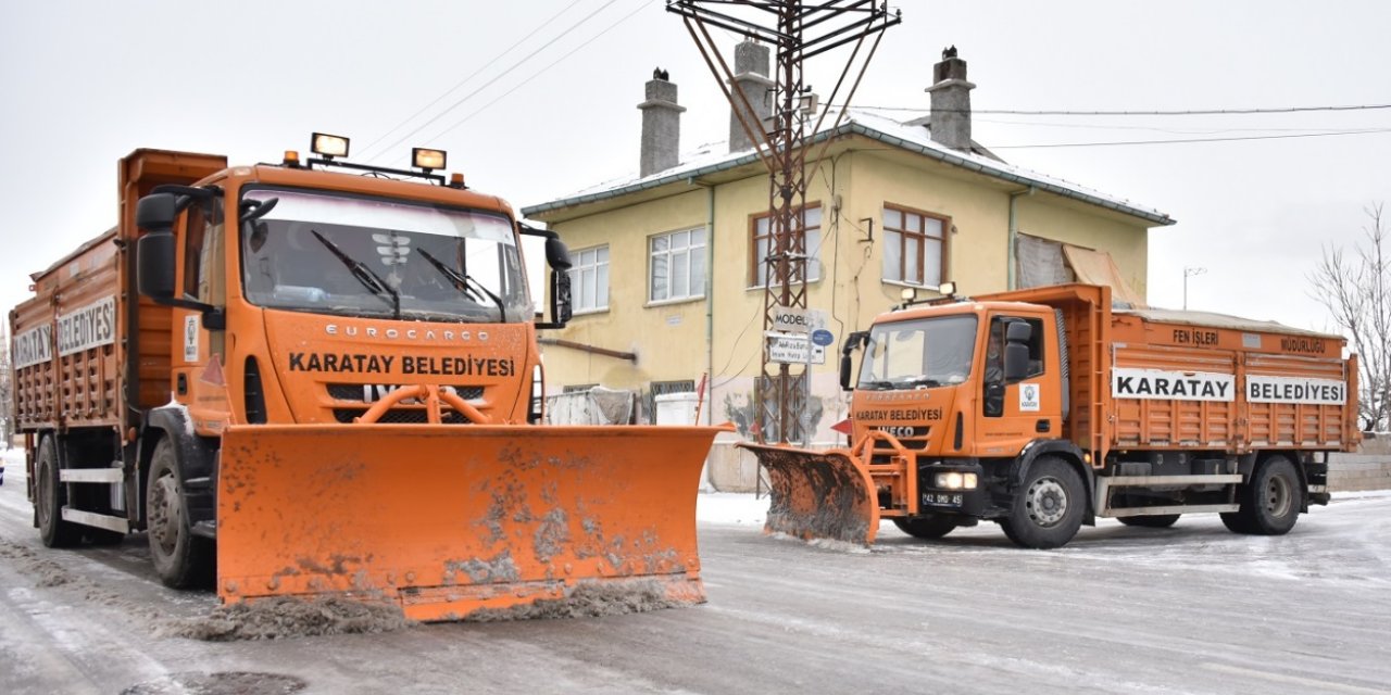 Karatay Belediyesi  7/24 kar mesaisinde