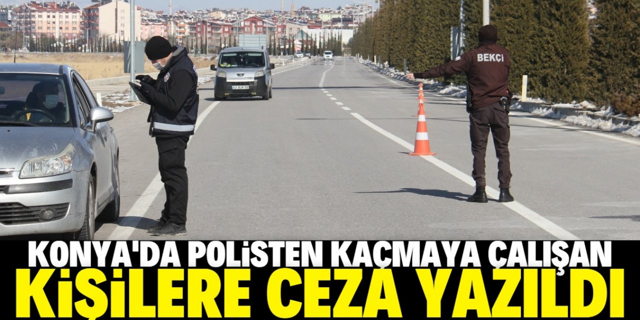 Konya'da trafik uygulamasını görüp kaçmaya çalışan sürücülere ceza kesildi