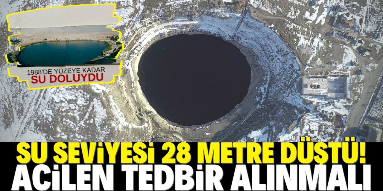 Obruk Gölü'nde su seviyesi 28 metre azaldı