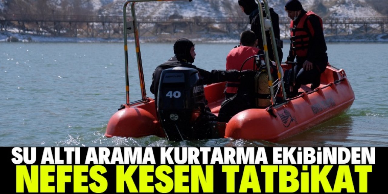 Su altı arama- kurtarma ekibinden nefes kesen eğitim tatbikatı