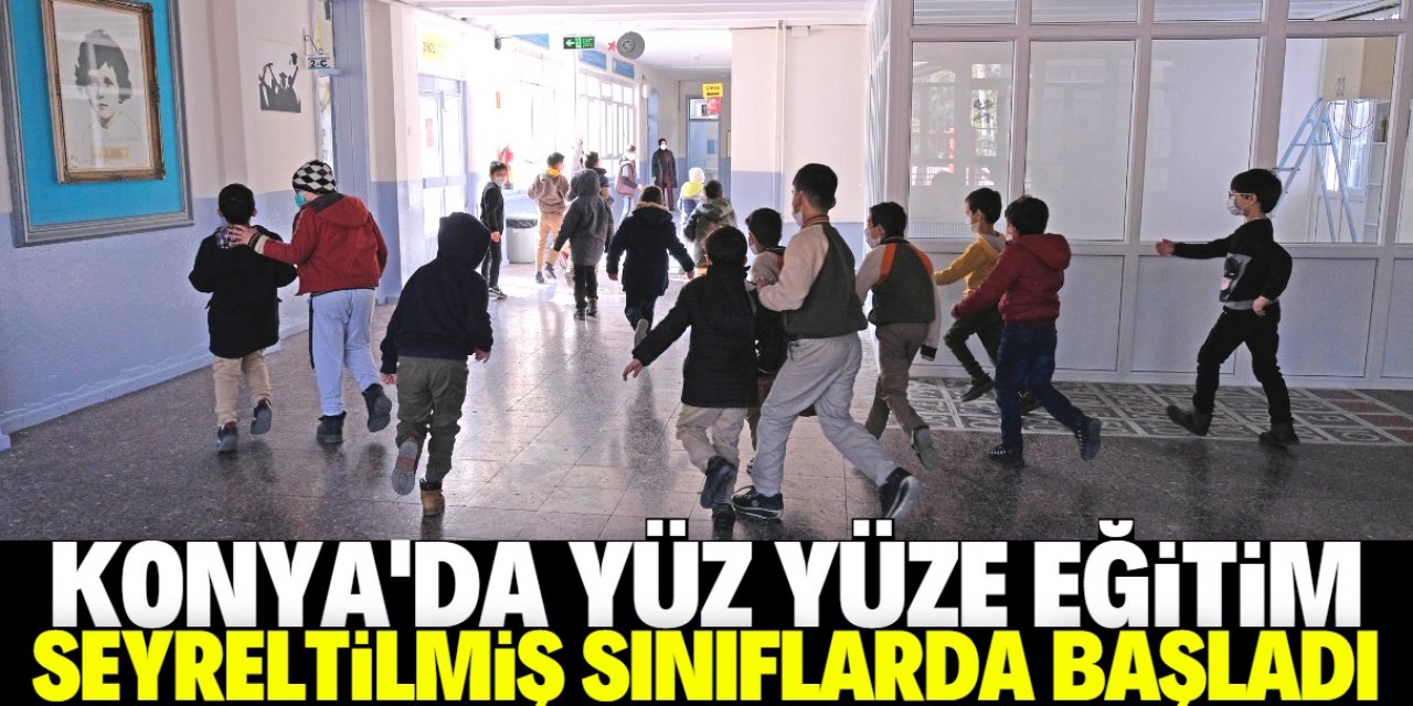 Konya'da öğrenciler seyreltilmiş sınıflarda derse başladı