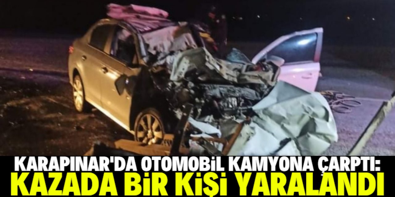 Otomobil kamyona arkadan çarptı: Sürücü yaralı