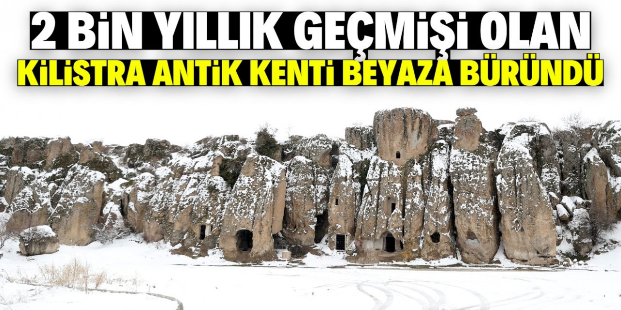 Kilistra Antik Kenti beyaz örtüyle kaplandı