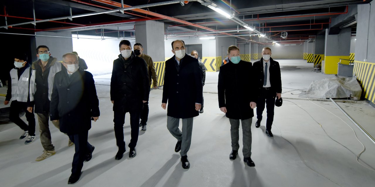 Konya Büyükşehir Belediye Başkanı Altay, Meram Yer Altı Katlı Otopark inşaatını inceledi